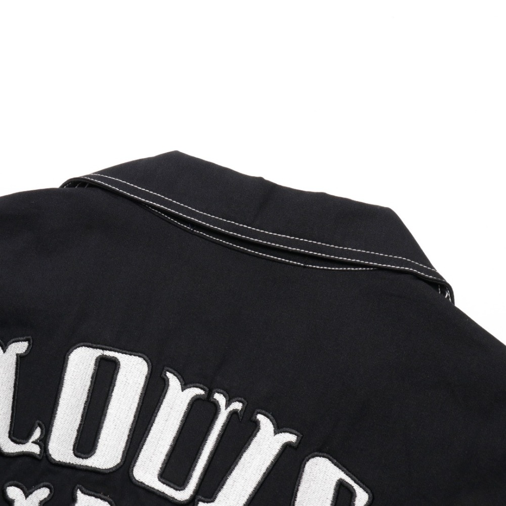 高仿LV*FW24系列1AFWTU字母刺繡襯衫黑色