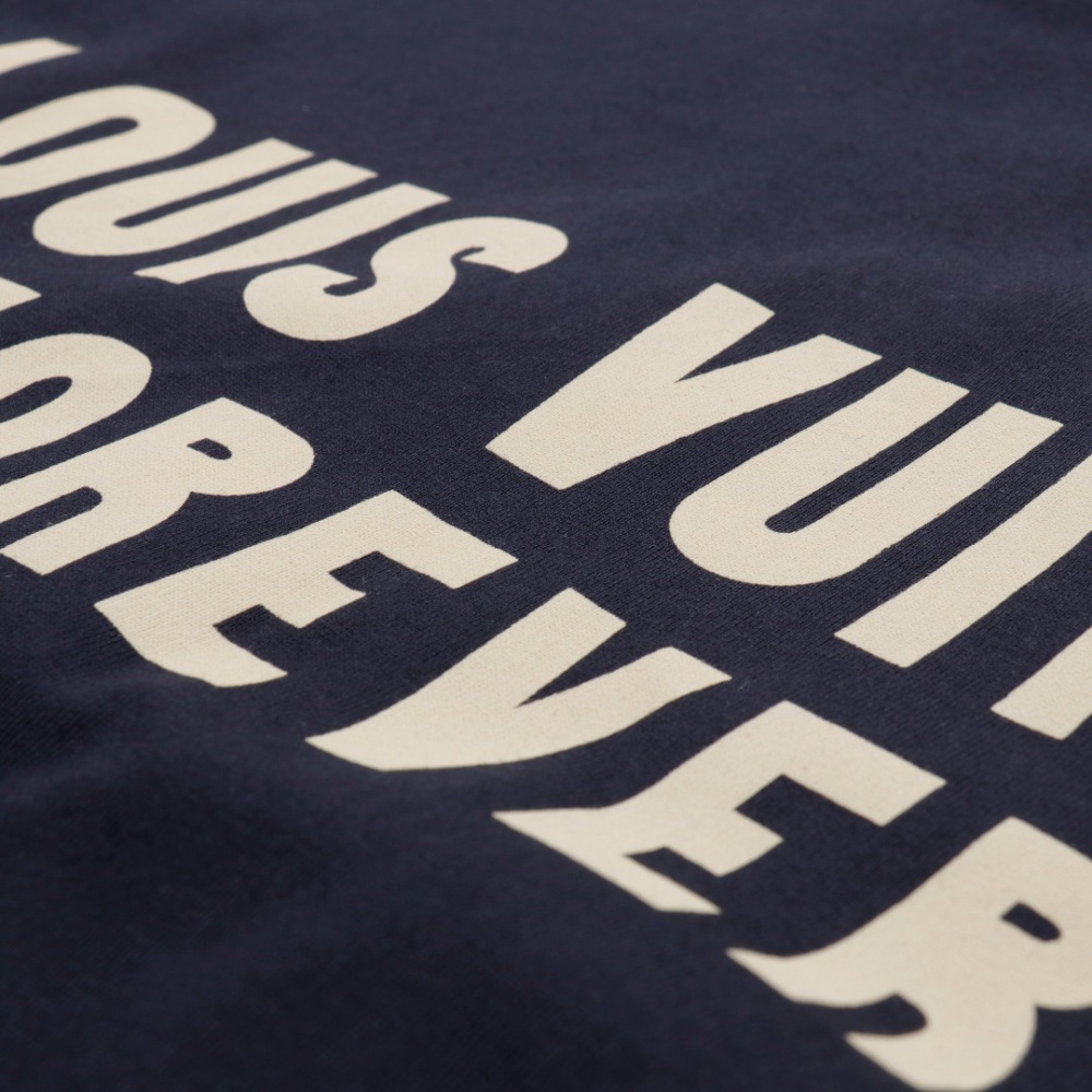 高仿LV*1AFR0058倒立字母印花短袖T恤黑色