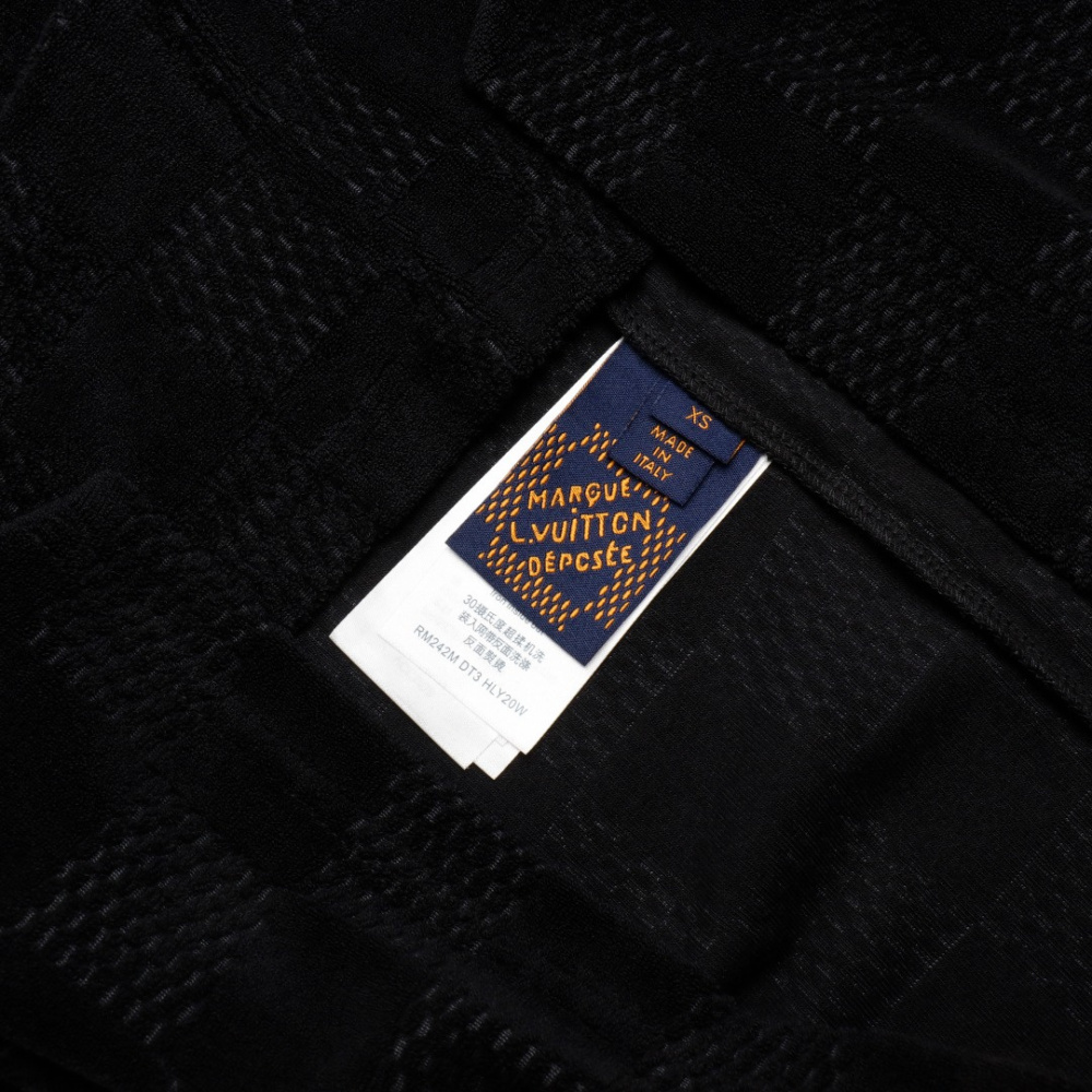 高仿LV*1AFR0056棋盤格短袖T恤黑色