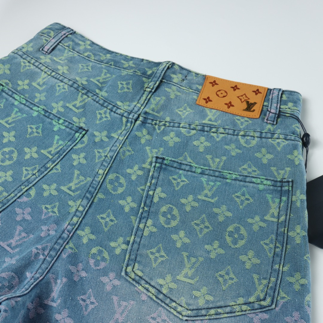 高仿LV*SS23系列1AB928彩色提花牛仔套裝