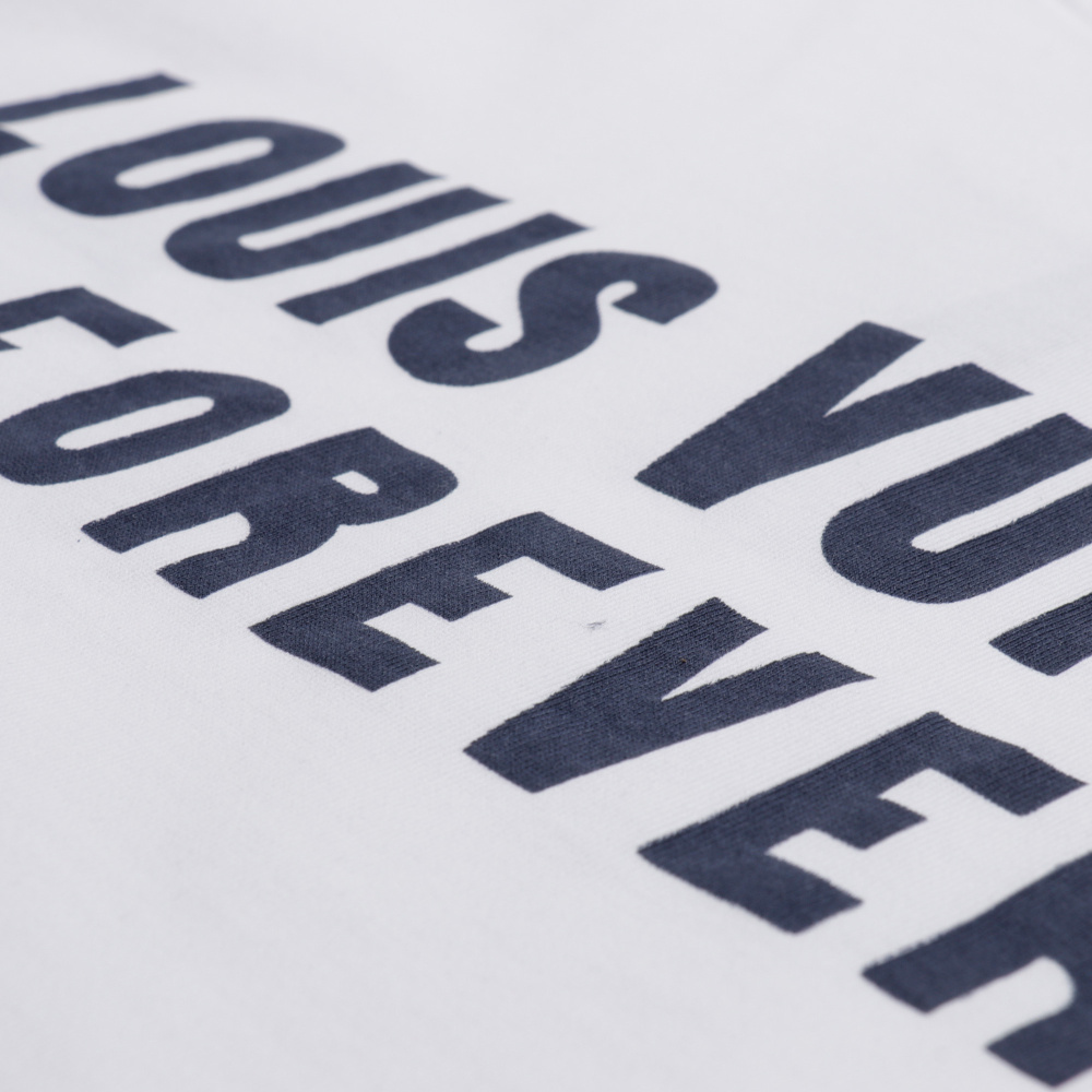 高仿LV*1AFR0057倒立字母印花短袖T恤白色