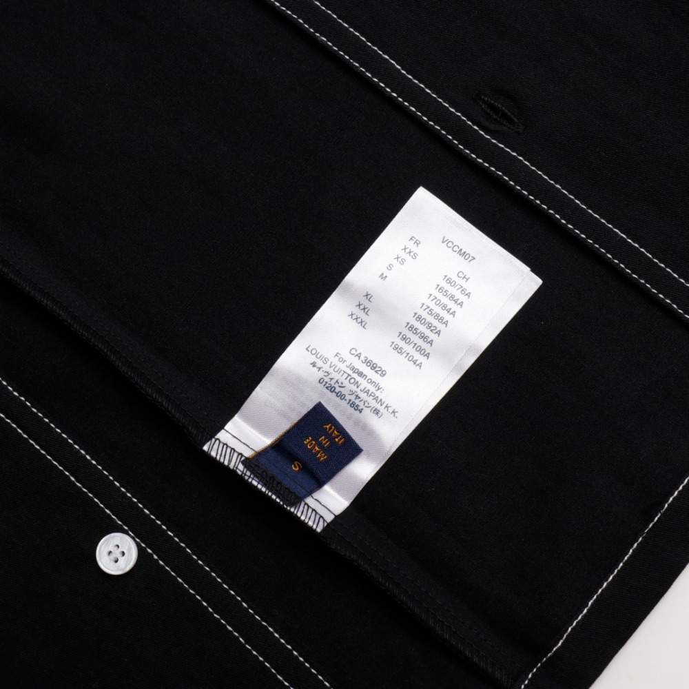 高仿LV*FW24系列1AFWTU字母刺繡襯衫黑色