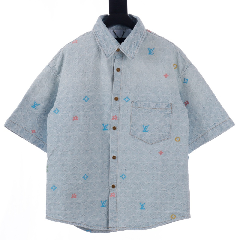 高仿LV*1AFR0064糖果繡花水泥牛仔套裝