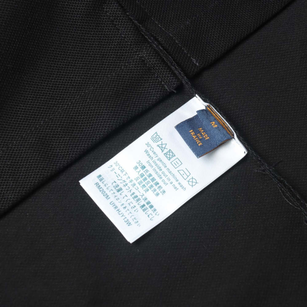 高仿LV*1AFR0070刺繡貼飾POLO衫黑色