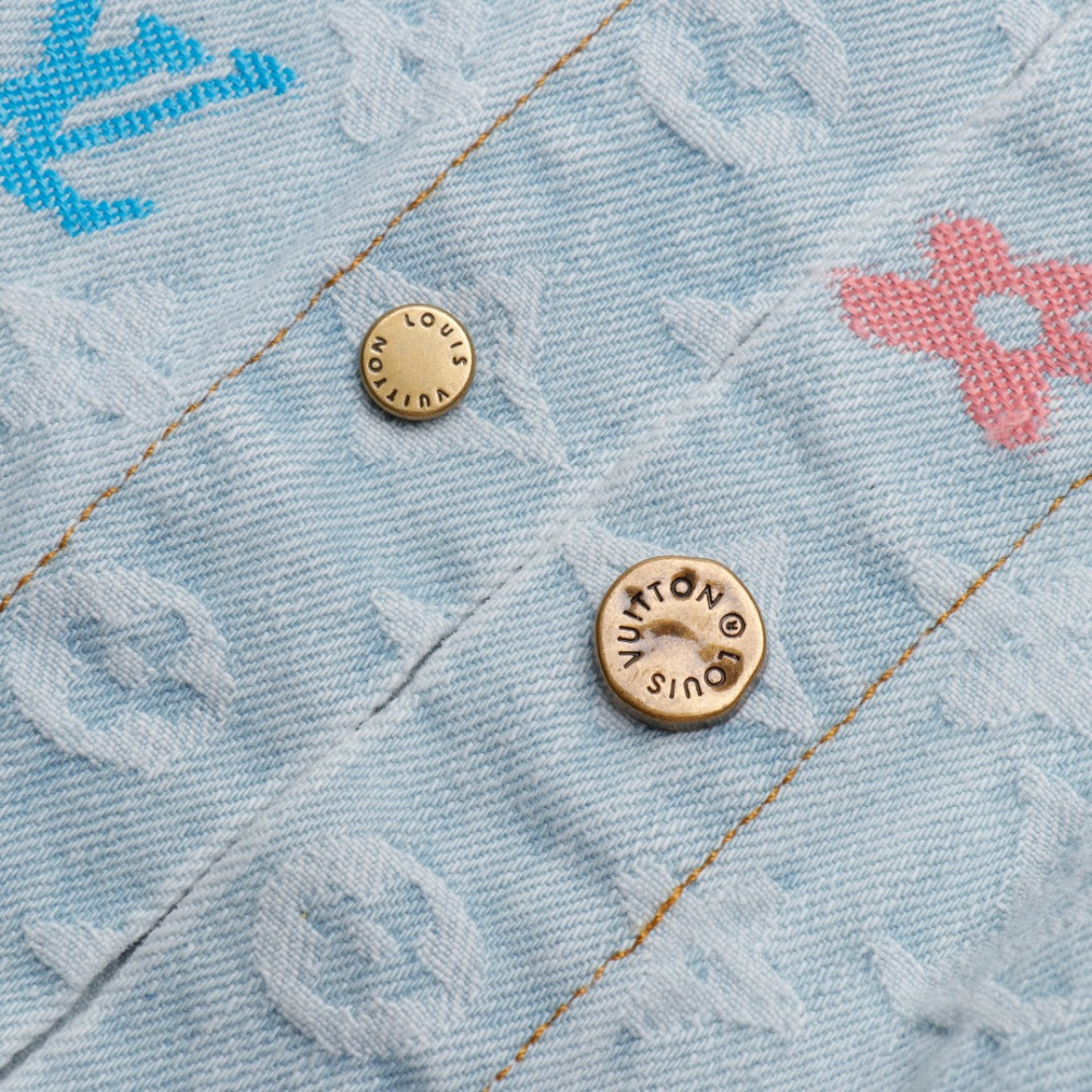 高仿LV*1AFR0064糖果繡花水泥牛仔套裝