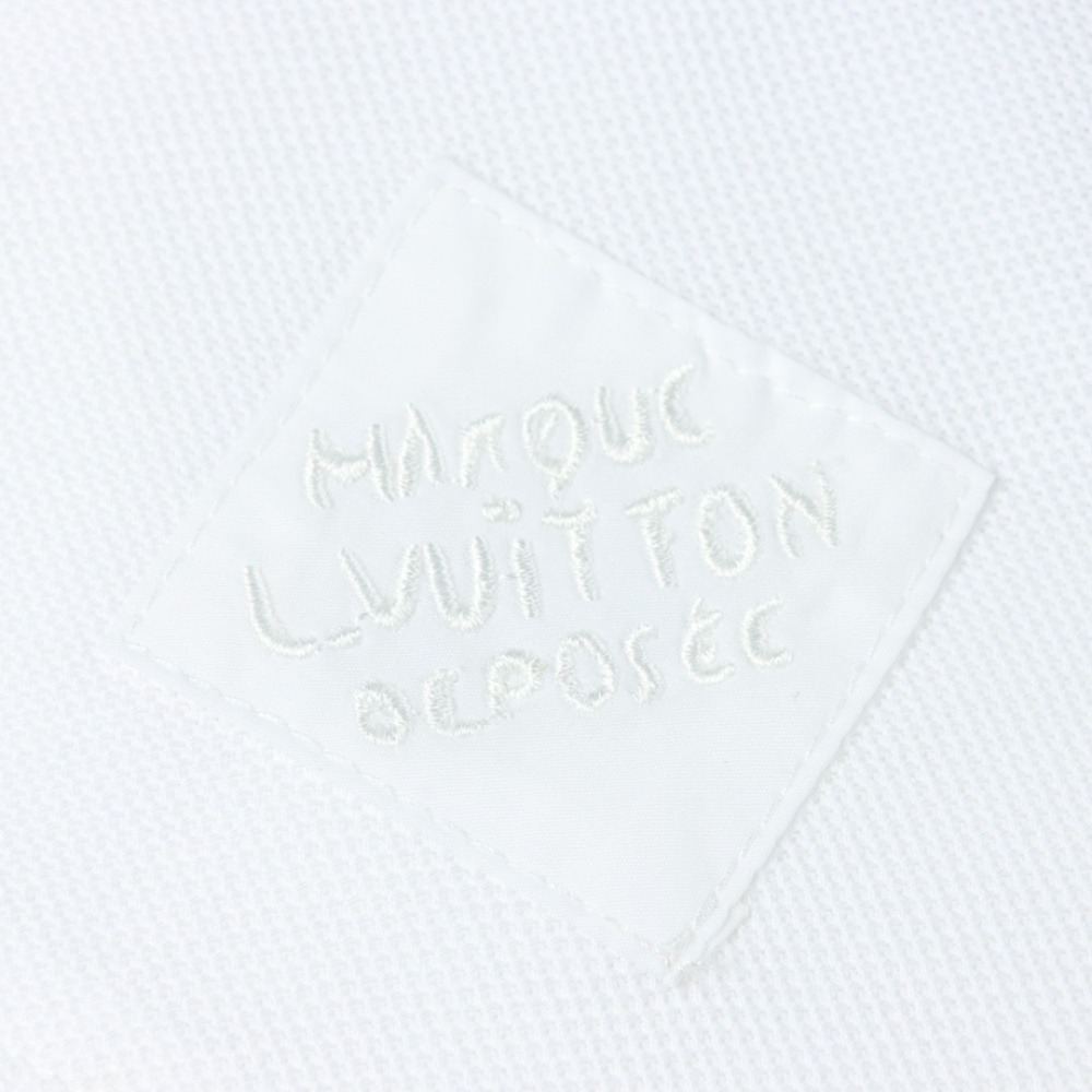 高仿LV*1AFR0069刺繡貼飾POLO衫白色