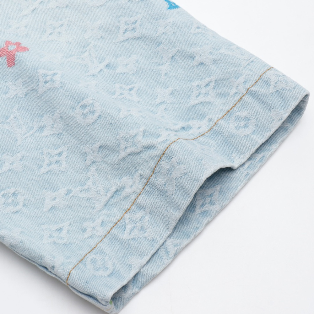 高仿LV*1AFR0064糖果繡花水泥牛仔套裝