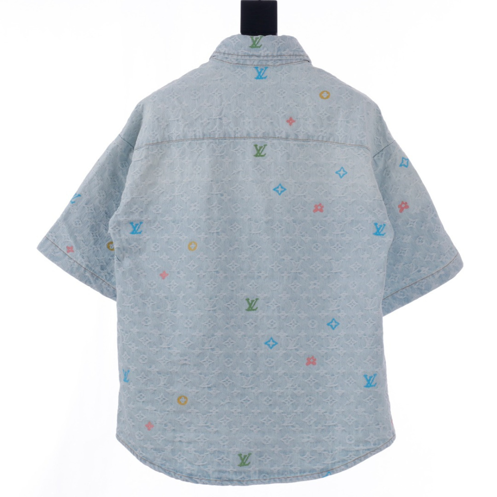 高仿LV*1AFR0064糖果繡花水泥牛仔套裝