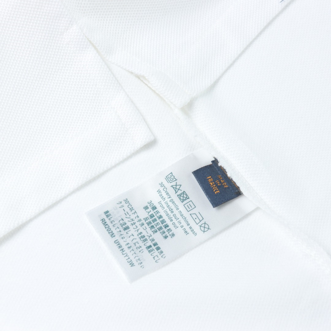 高仿LV*1AFR0069刺繡貼飾POLO衫白色