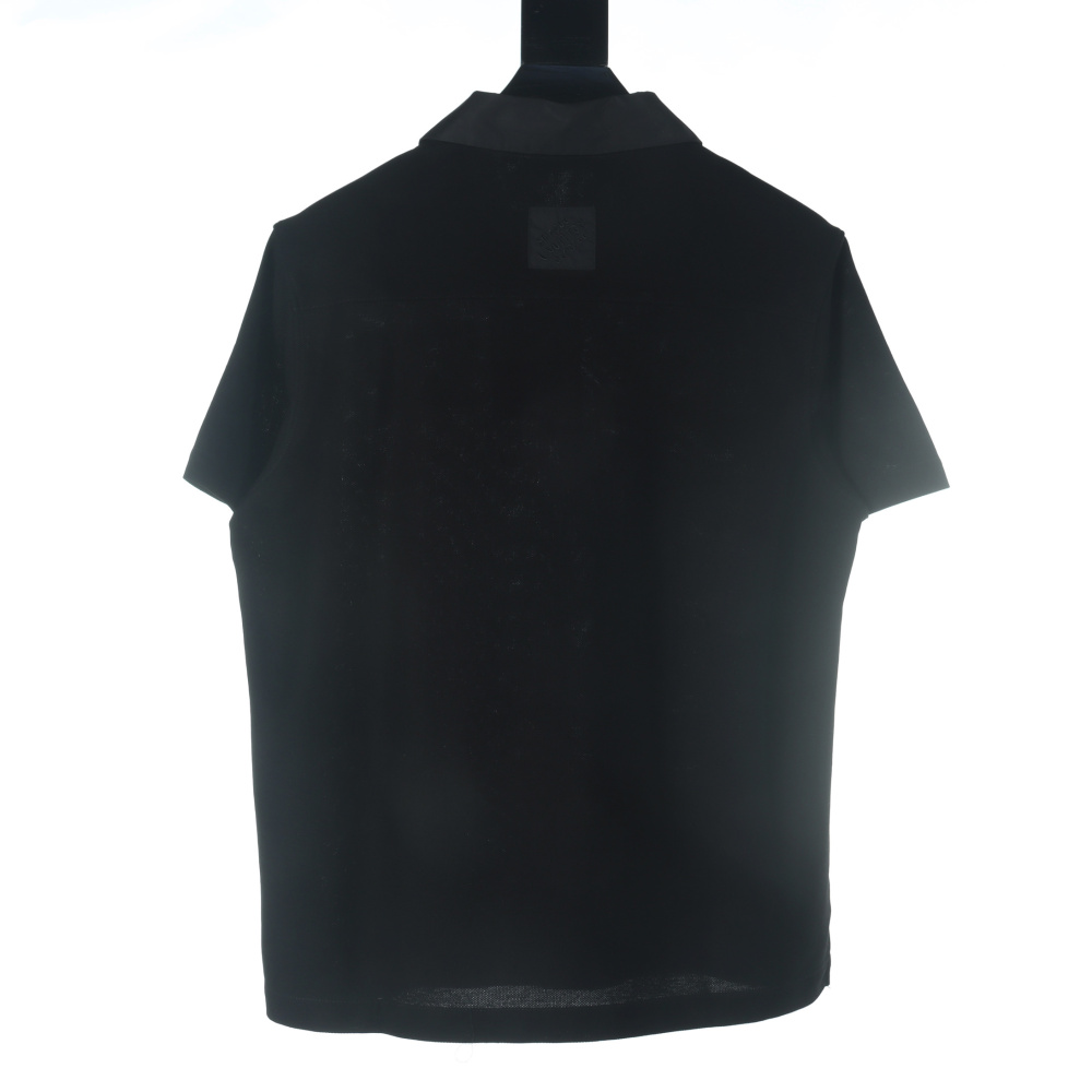 高仿LV*1AFR0070刺繡貼飾POLO衫黑色