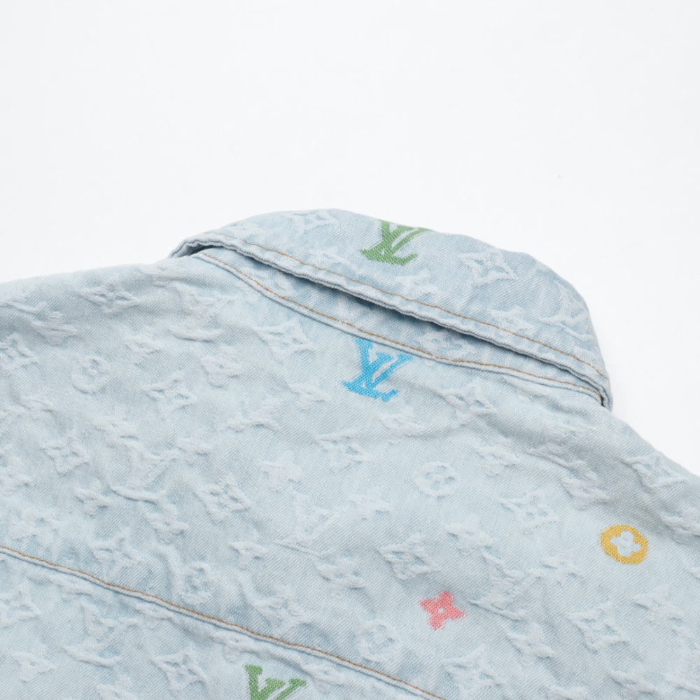 高仿LV*1AFR0064糖果繡花水泥牛仔套裝