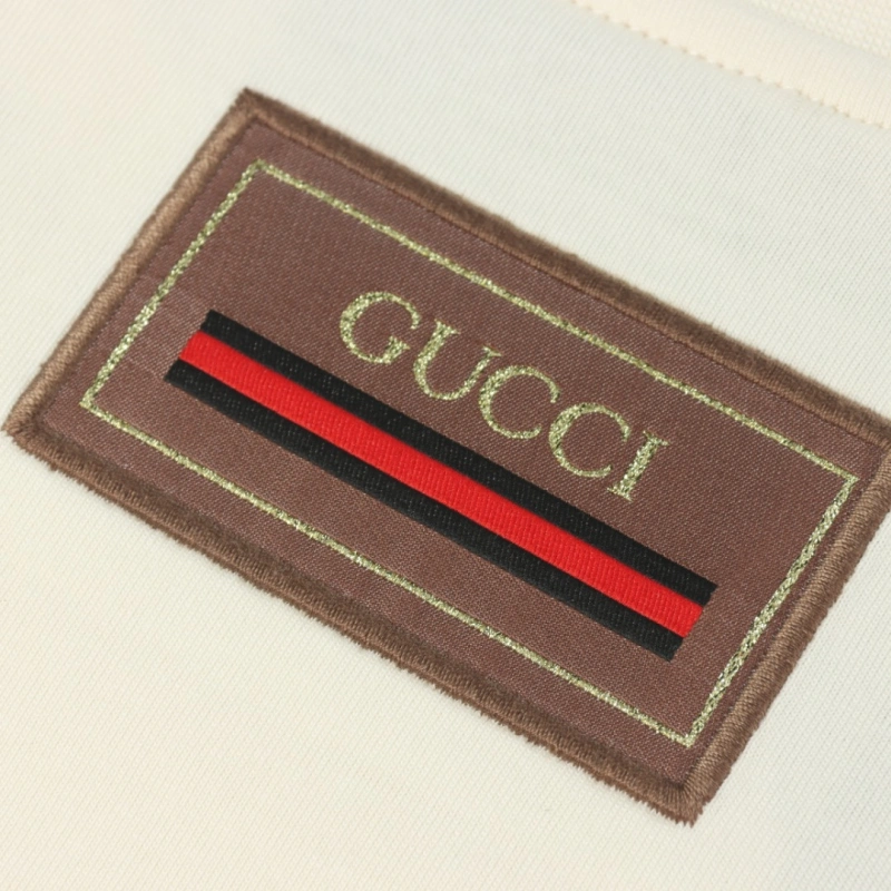 高仿Gucci*437809玫瑰金刺繡T恤米色