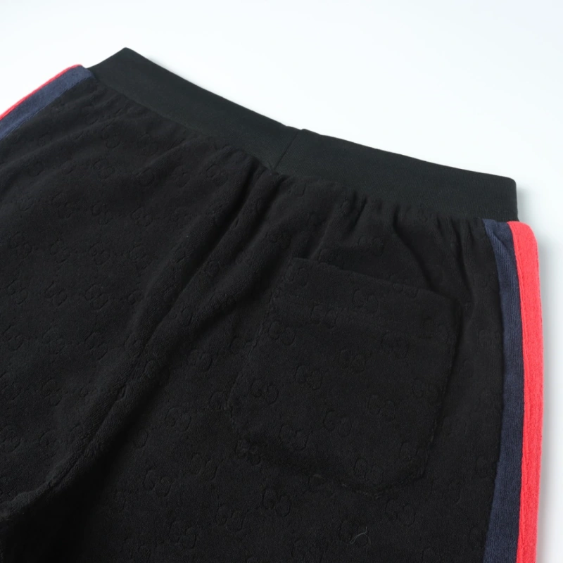 高仿Gucci*SS23系列768568滿印雙G休閒短褲黑色