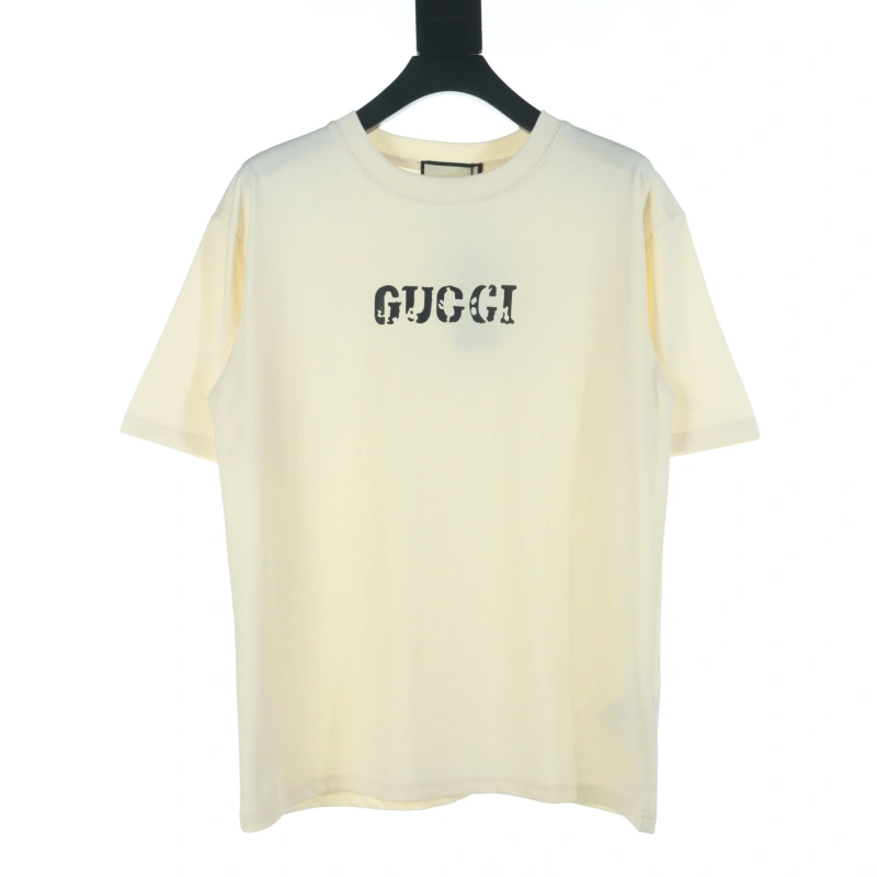 高仿Gucci*Balenciaga聯名款短袖T恤米色