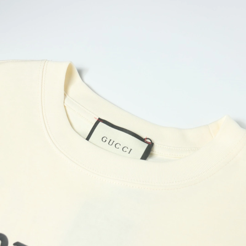 高仿Gucci*Balenciaga聯名款短袖T恤米色