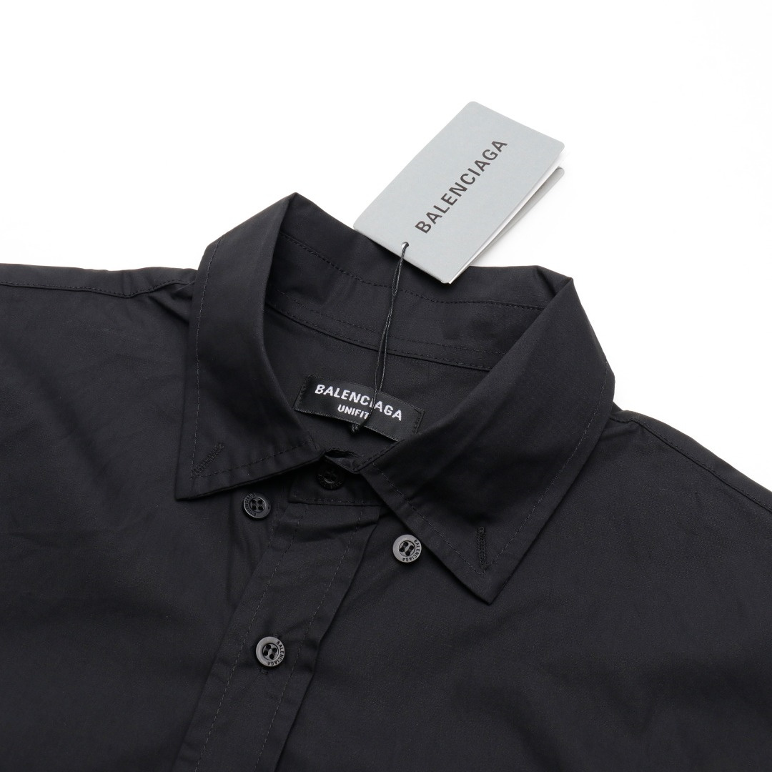 高仿Balenciaga*SS24系列725377歷代LOGO襯衫黑色
