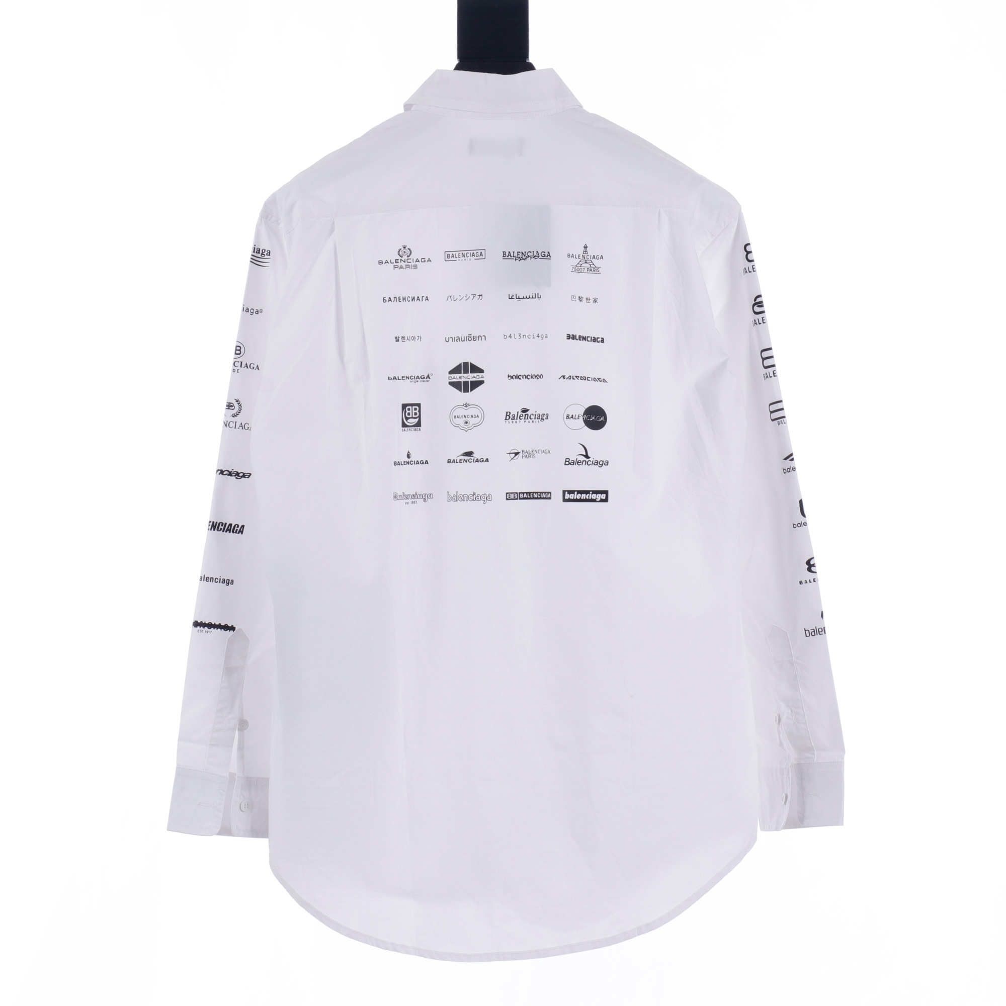 高仿Balenciaga*SS24系列725377歷代LOGO襯衫白色