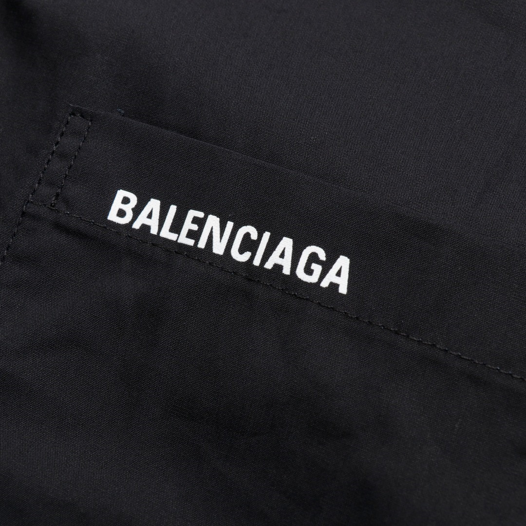 高仿Balenciaga*SS24系列725377歷代LOGO襯衫黑色