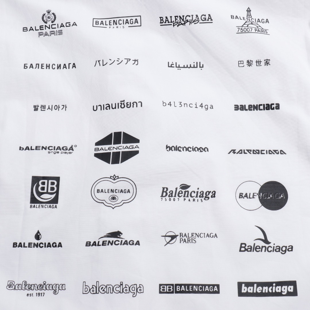 高仿Balenciaga*SS24系列725377歷代LOGO襯衫白色
