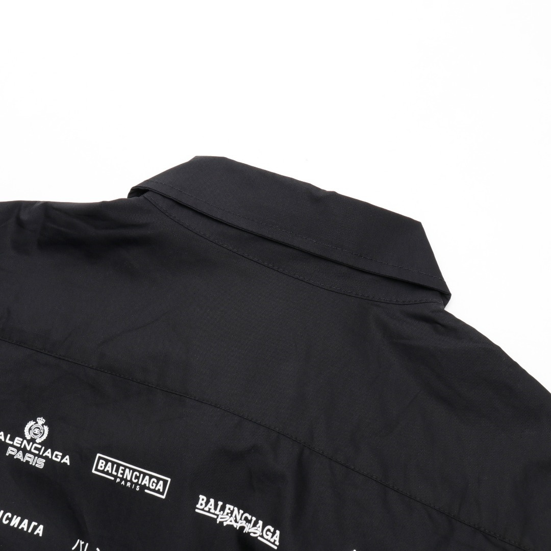 高仿Balenciaga*SS24系列725377歷代LOGO襯衫黑色