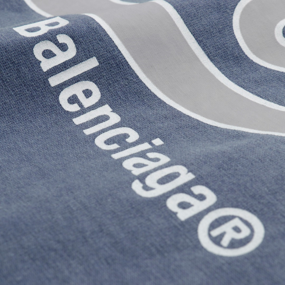 高仿Balenciaga*FW24系列787349霧霾藍Paris短袖T恤