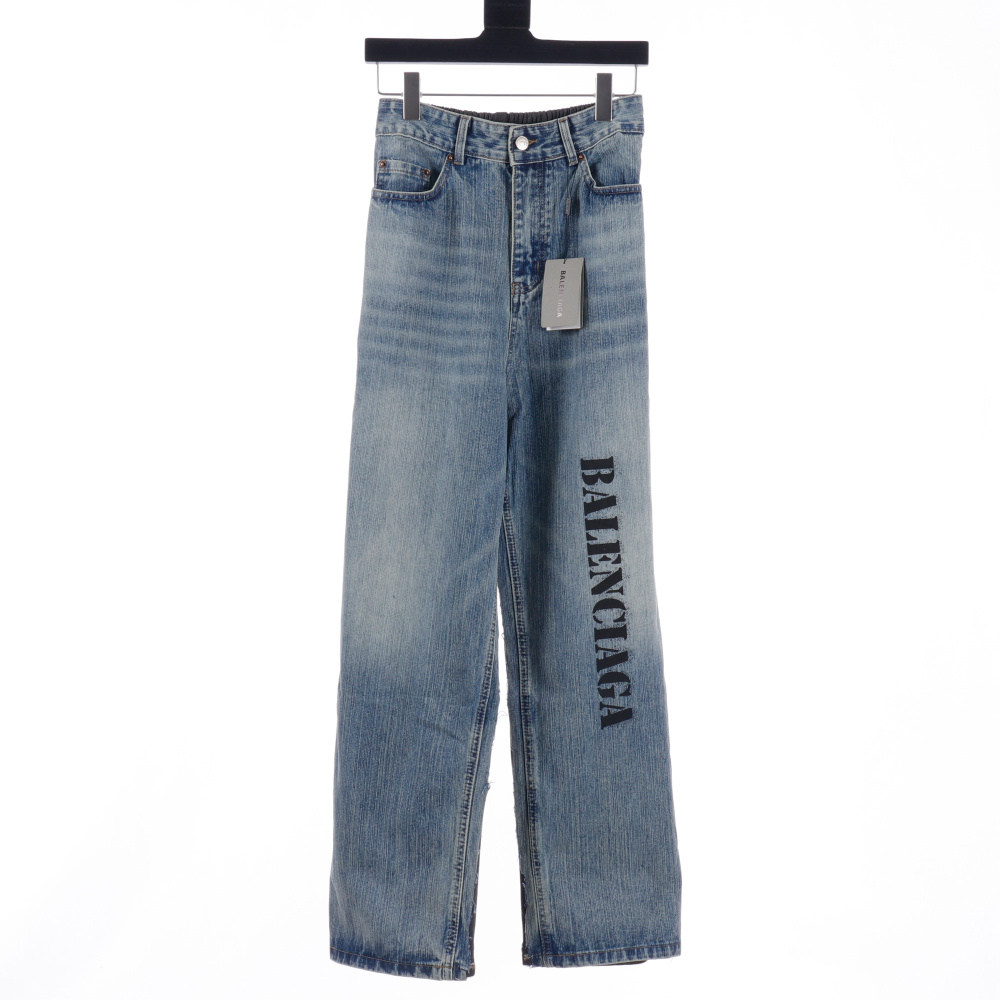 高仿Balenciaga*SS24系列783697塗層字面牛仔褲
