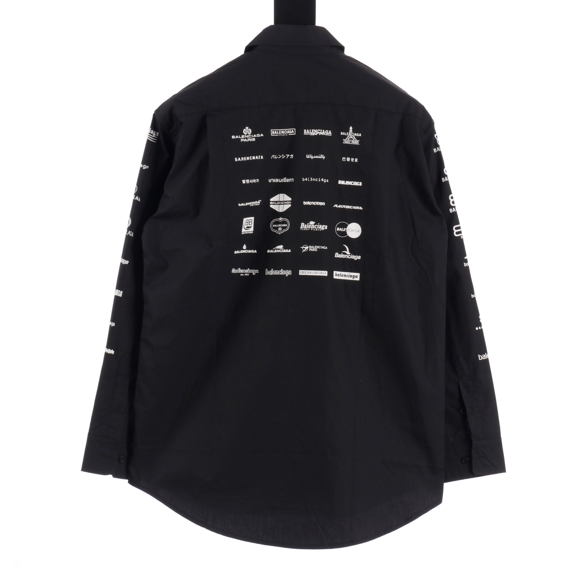 高仿Balenciaga*SS24系列725377歷代LOGO襯衫黑色