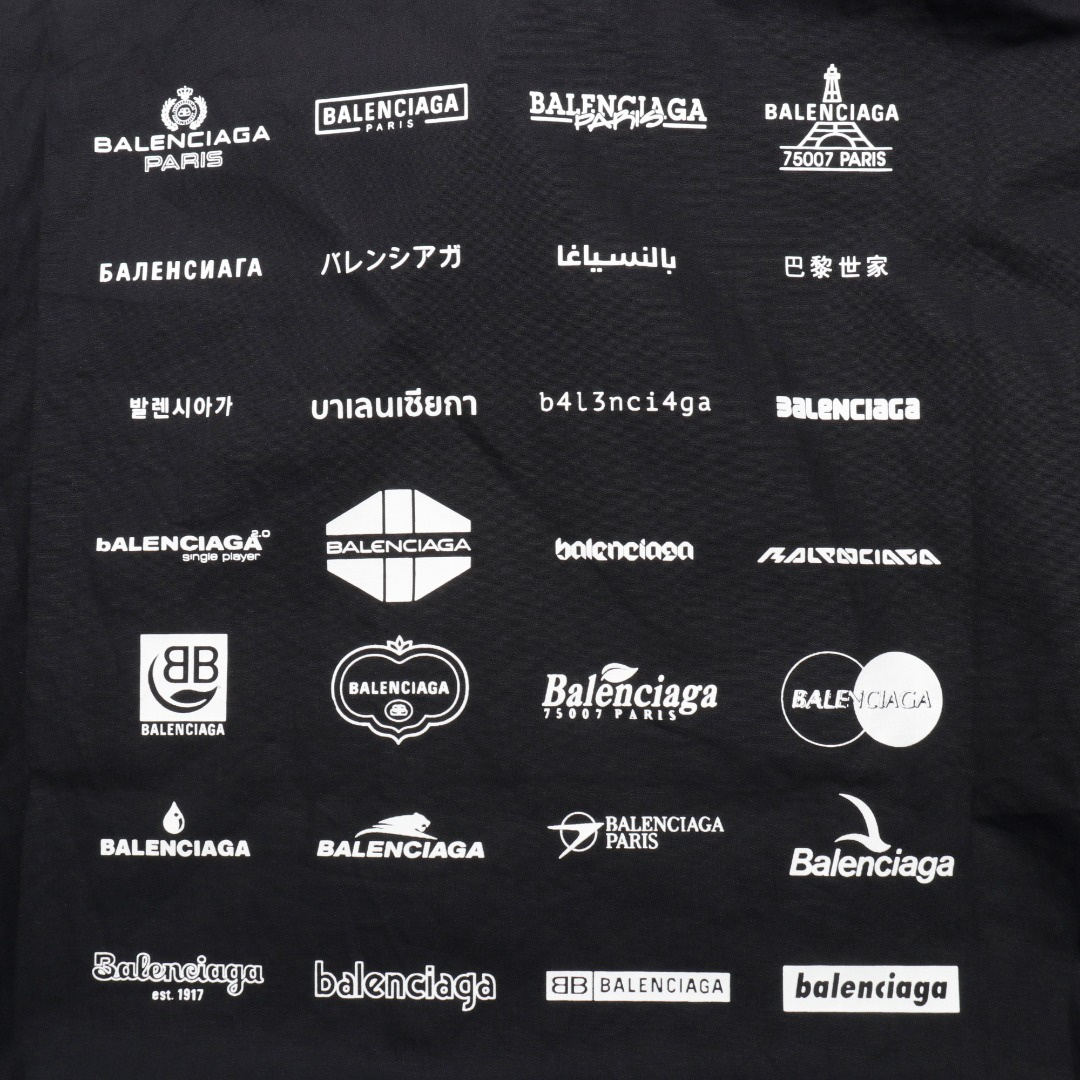 高仿Balenciaga*SS24系列725377歷代LOGO襯衫黑色