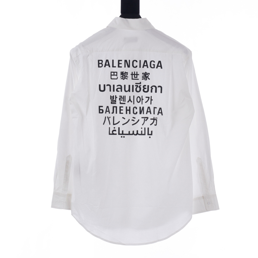 高仿Balenciaga*SS24系列647357七國語言襯衫白色