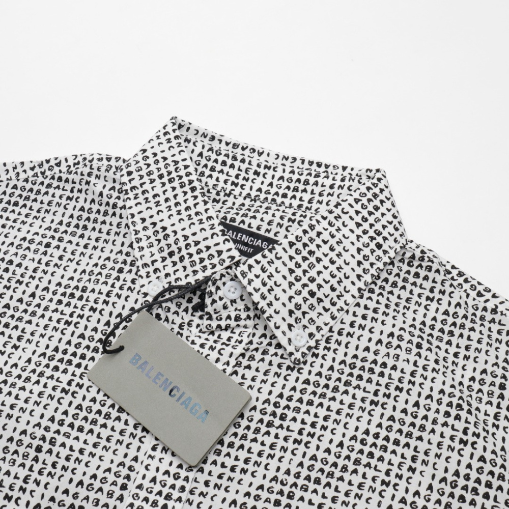 高仿Balenciaga*FW24系列627023拼色條紋長袖襯衫灰色