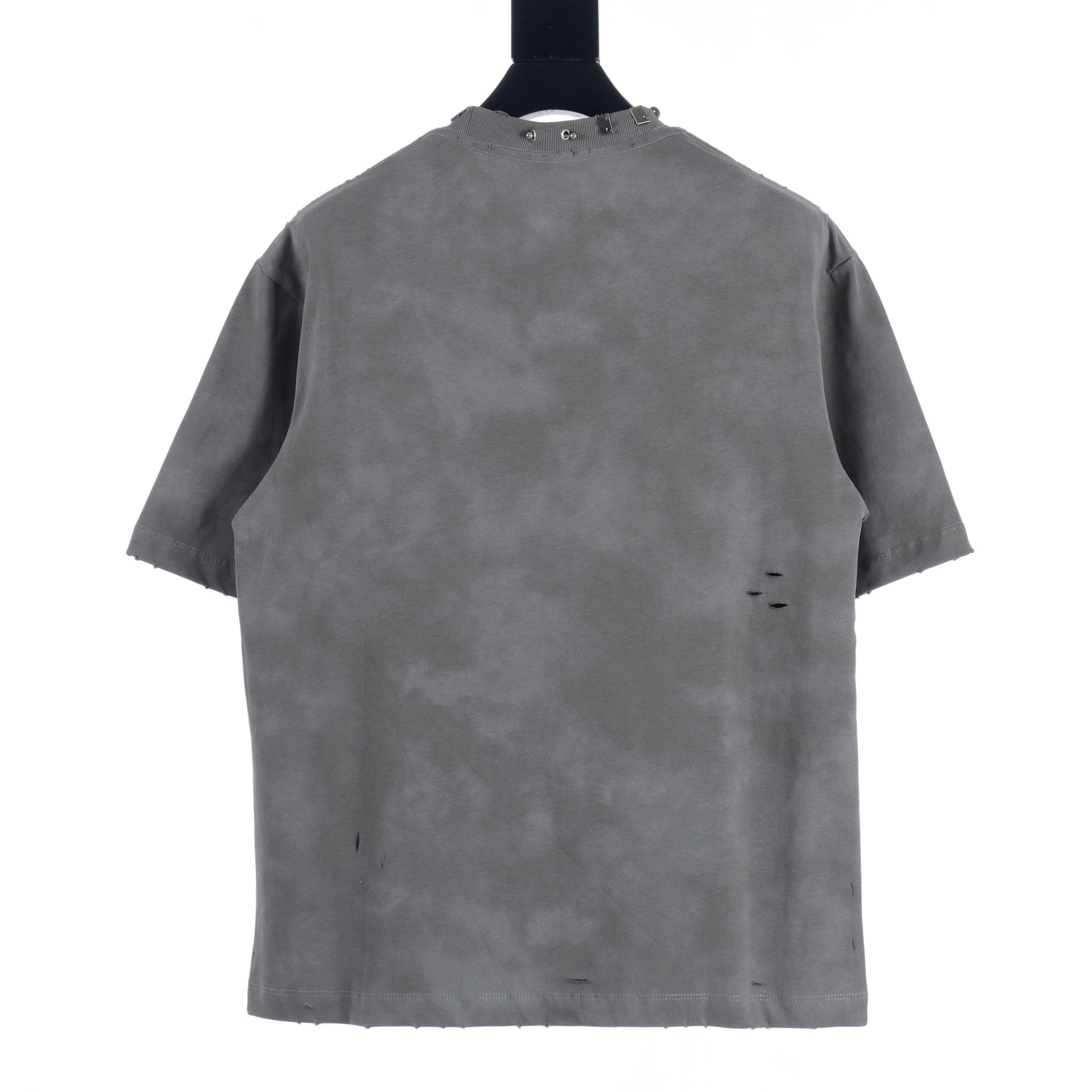 高仿Balenciaga*SS23系列761460鉚釘穿刺短袖灰色
