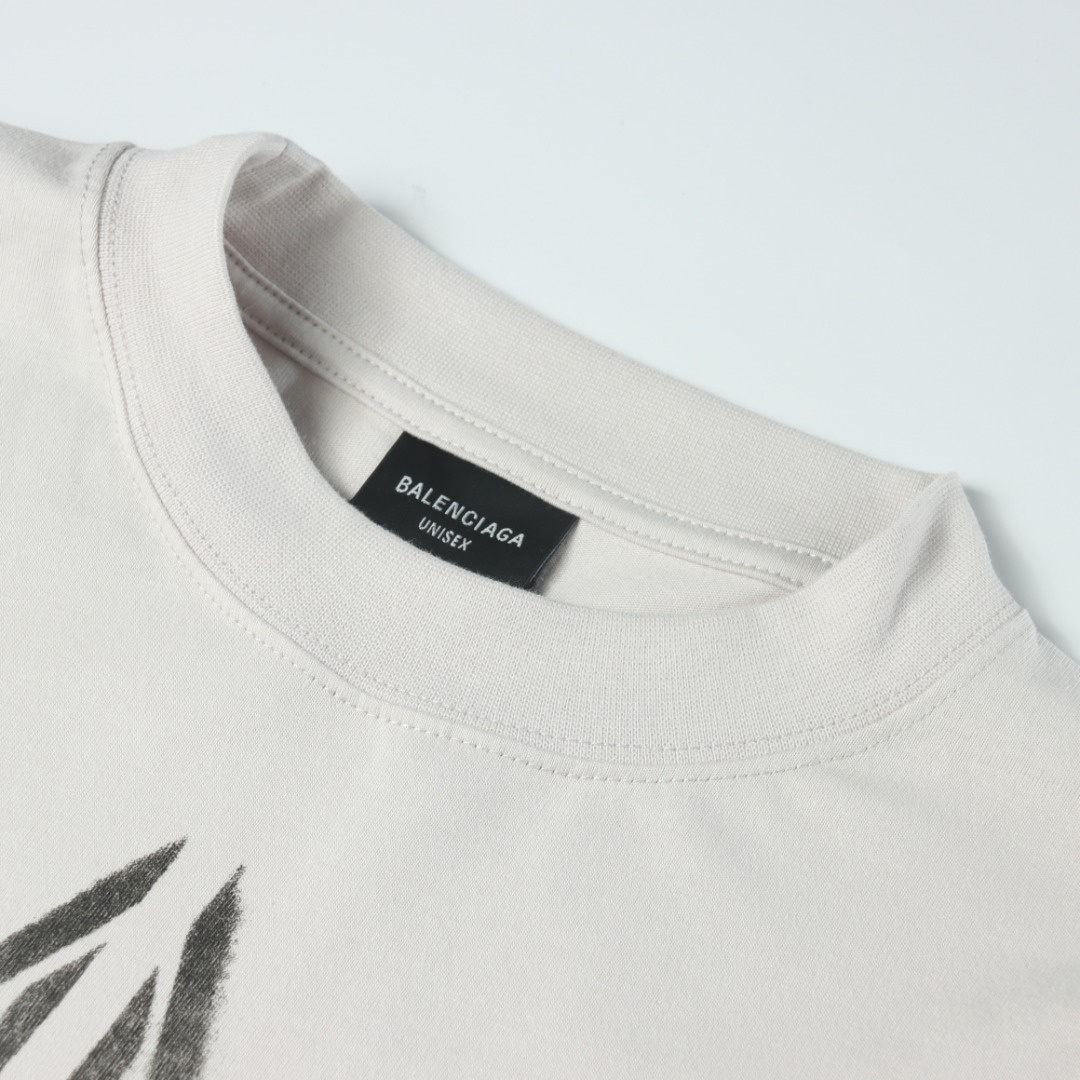 高仿Balenciaga*FW24系列787349做舊B字母短袖