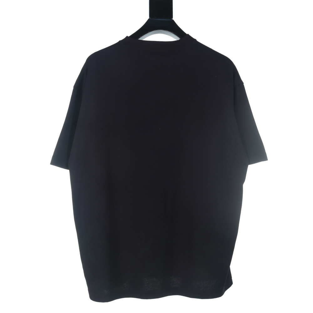 高仿Balenciaga*SS24系列790375裂紋印花T恤黑色