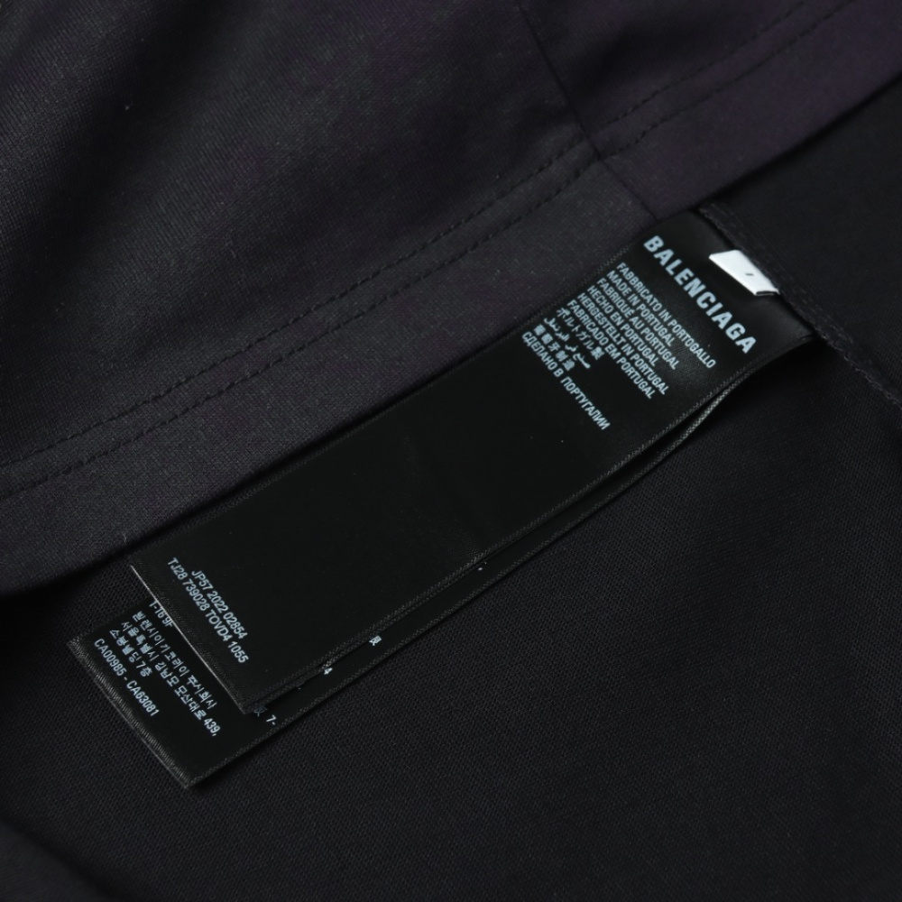 高仿Balenciaga*SS24系列790375裂紋印花T恤黑色