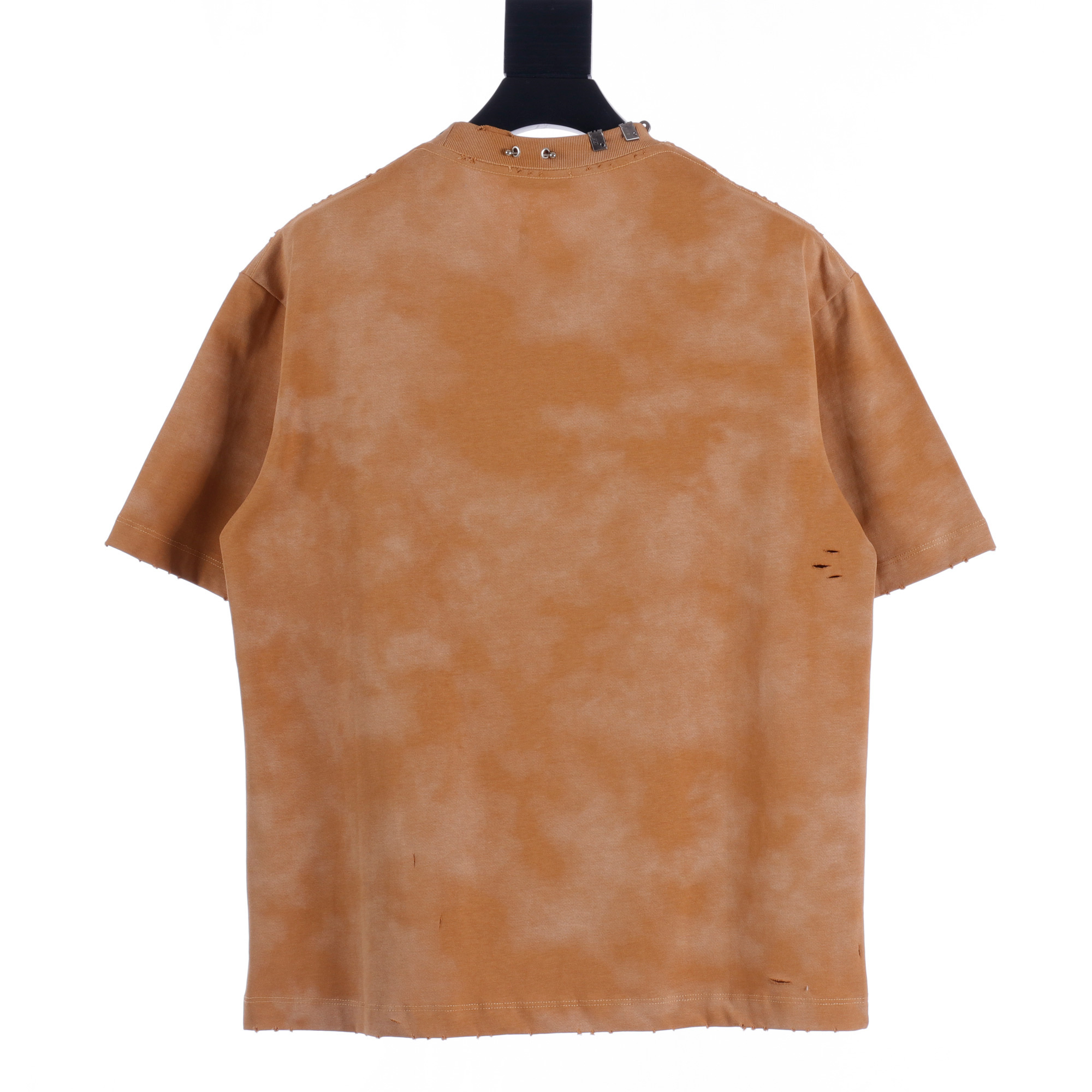 高仿Balenciaga*SS23系列761460鉚釘穿刺短袖黃泥色