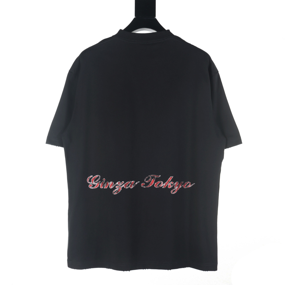 高仿Balenciaga*SS24系列787349日本銀座東京鐵塔T恤黑色