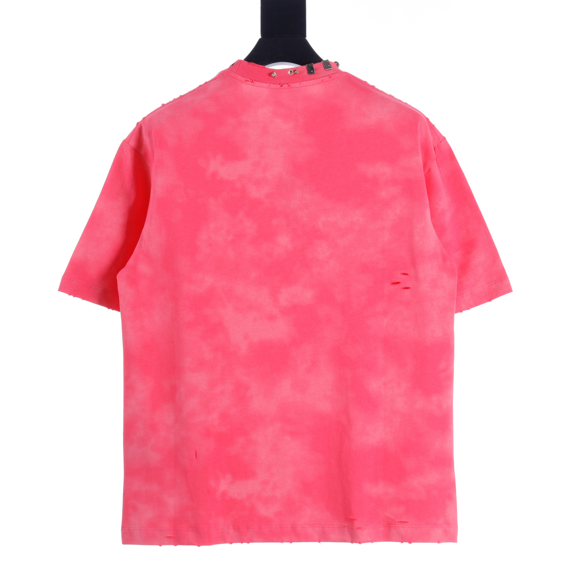 高仿Balenciaga*SS23系列761460鉚釘穿刺短袖粉色