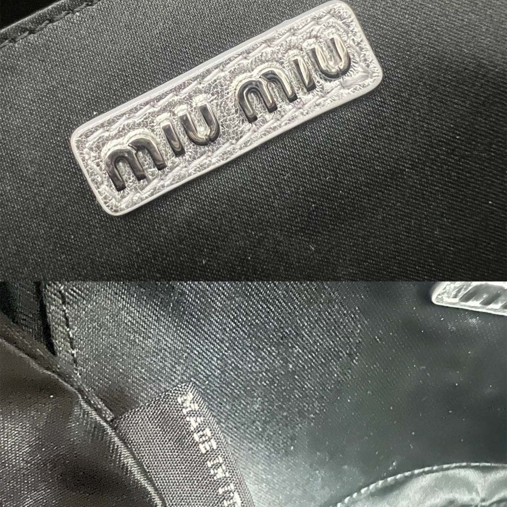 高仿miumiu繆繆TooPretty系列5BB123保齡球手袋銀色