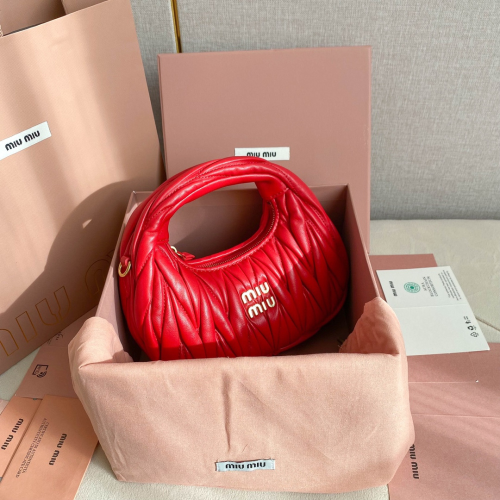 高仿miumiu繆繆*5BP078Mini單肩包紅色免檢版
