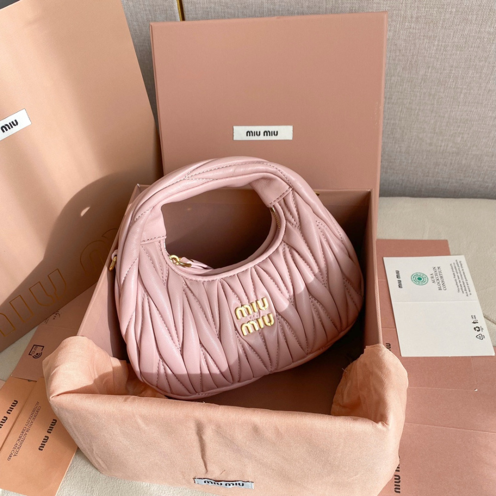 高仿miumiu繆繆*5BP078Mini單肩包粉色免檢版