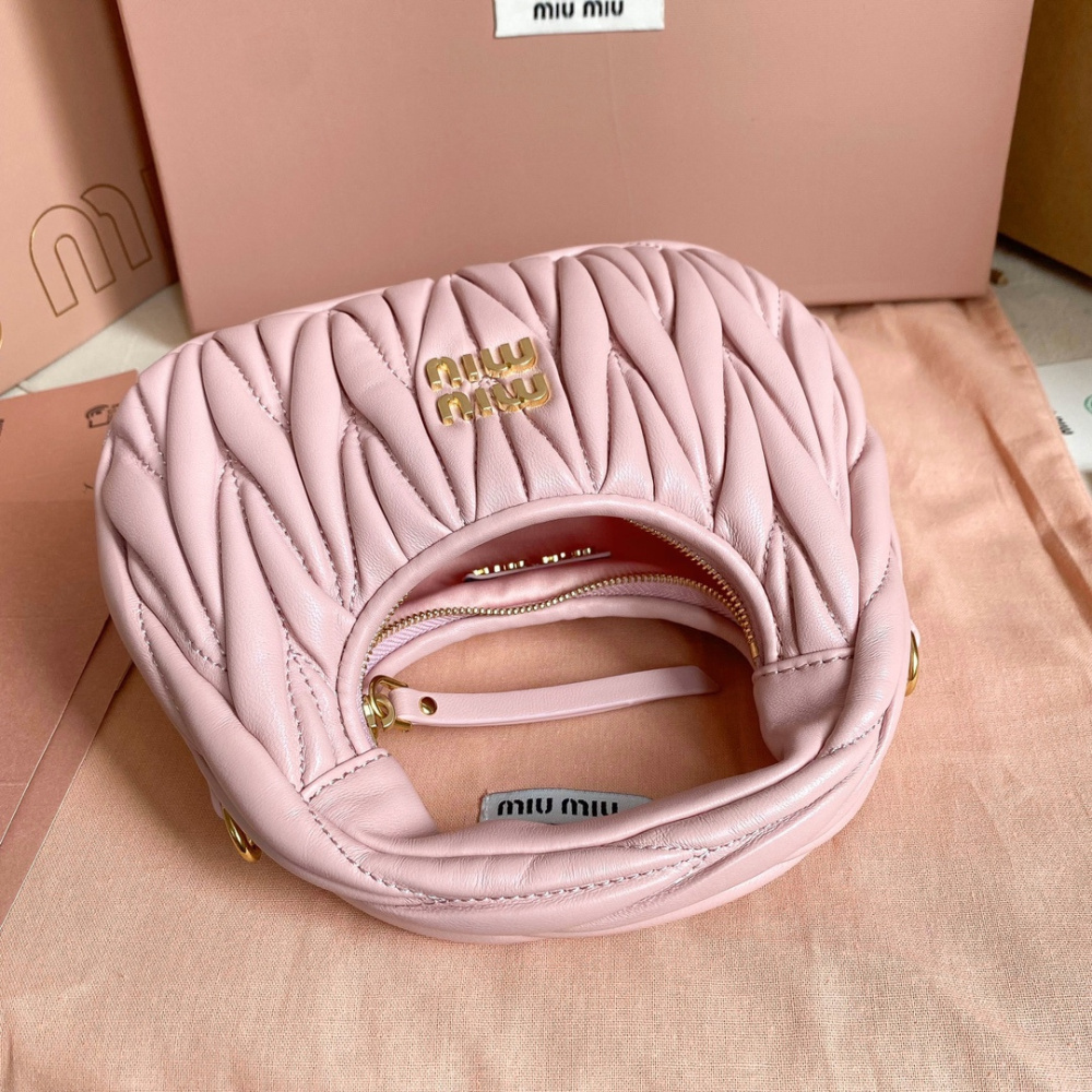 高仿miumiu繆繆*5BP078Mini單肩包粉色免檢版