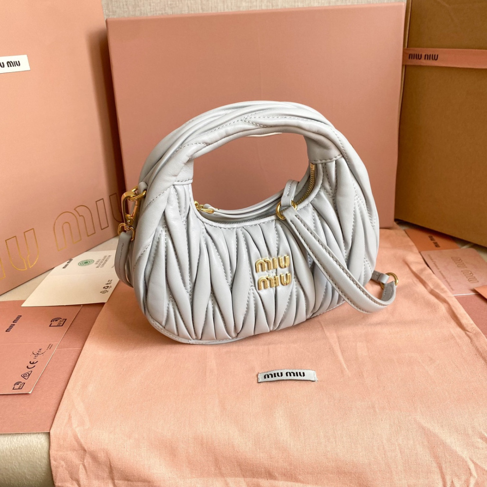 高仿miumiu繆繆*5BP078Mini單肩包矢菊藍免檢版