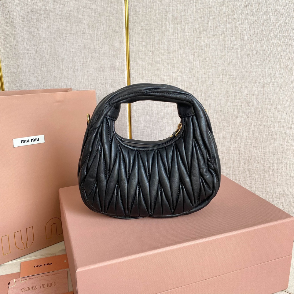 高仿miumiu繆繆*5BP078Mini單肩包黑色免檢版