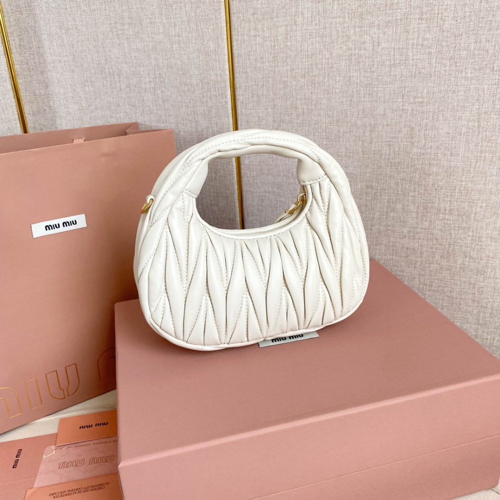 高仿miumiu繆繆*5BP078Mini單肩包白色免檢版