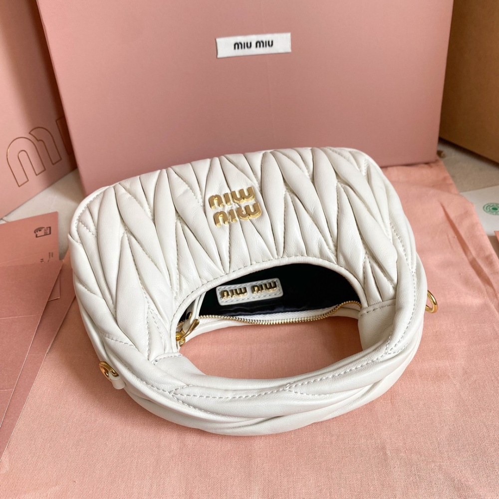 高仿miumiu繆繆*5BP078Mini單肩包白色免檢版