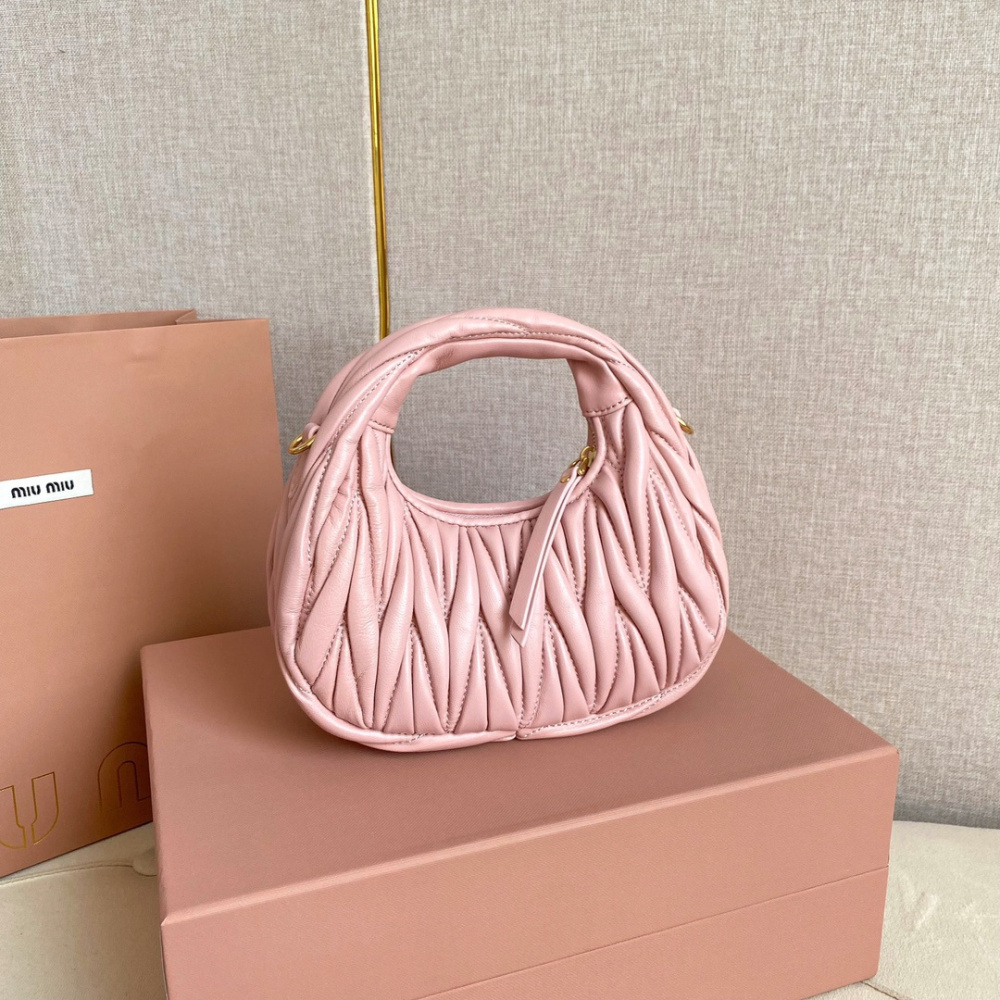 高仿miumiu繆繆*5BP078Mini單肩包粉色免檢版