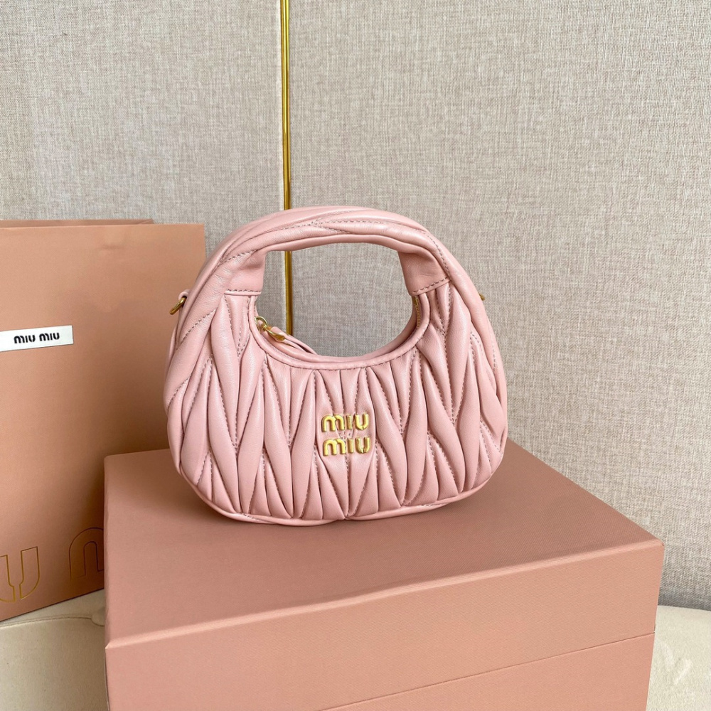 高仿miumiu繆繆*5BP078Mini單肩包粉色免檢版