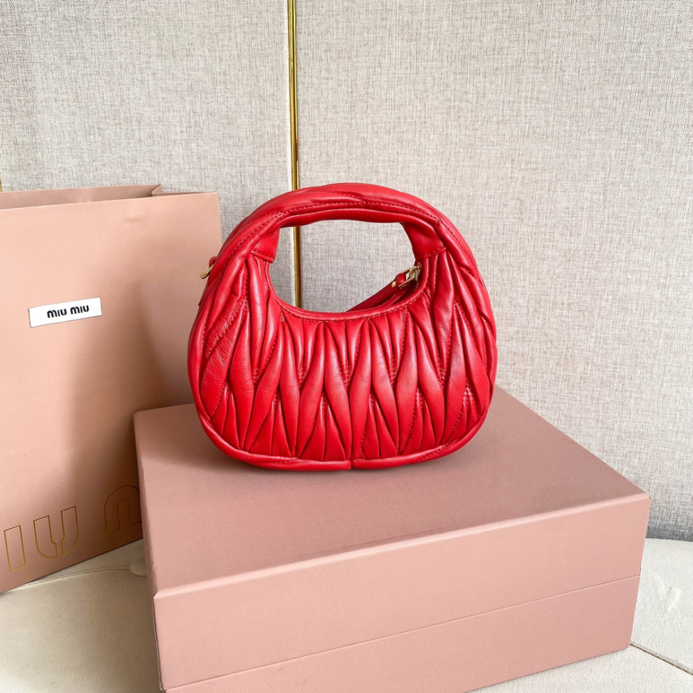 高仿miumiu繆繆*5BP078Mini單肩包紅色免檢版