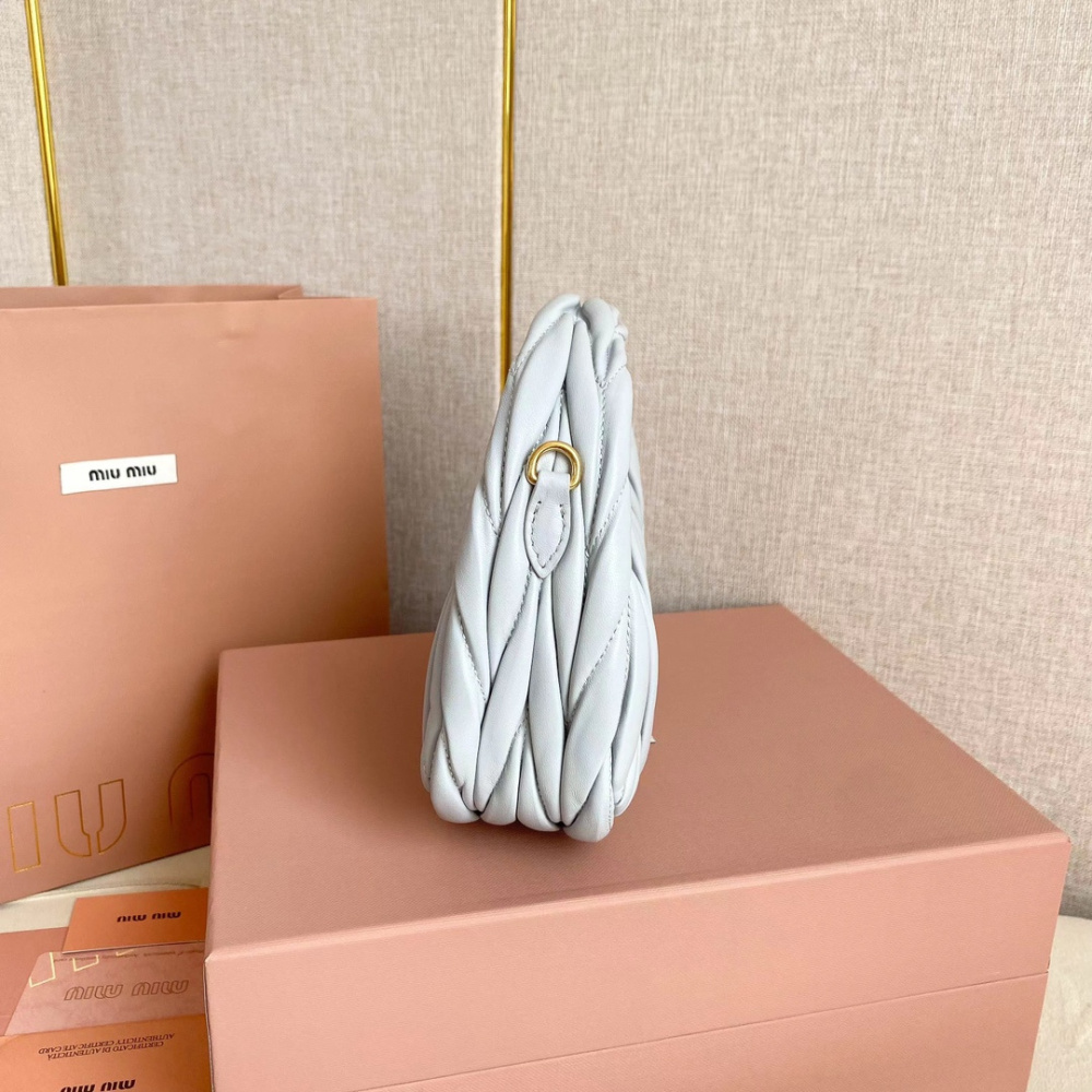 高仿miumiu繆繆*5BP078Mini單肩包矢菊藍免檢版