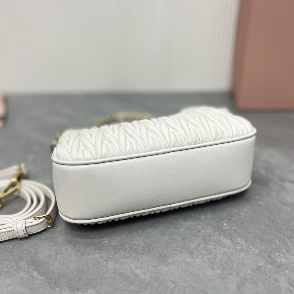 高仿miumiu繆繆*5BH211單肩包白色免檢版